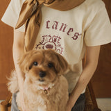 Dog Print Graphic Tee -6.2oz premium cotton【25T-5】