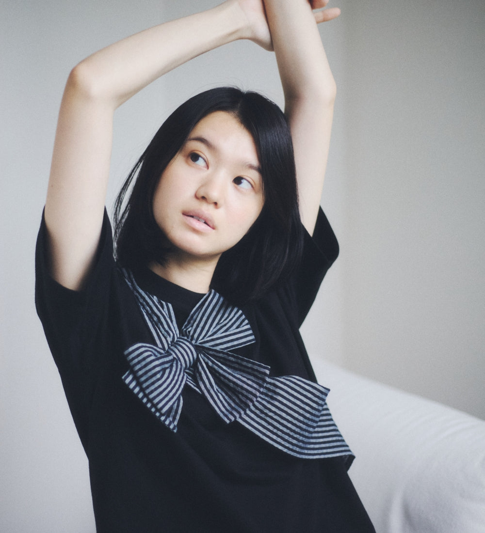 RE:SOPHIE Ribbon Tee -organic cotton-【26T-5】