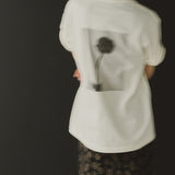 Flower Photo Back Print Tee -6.2oz premium cotton-【25T-3】