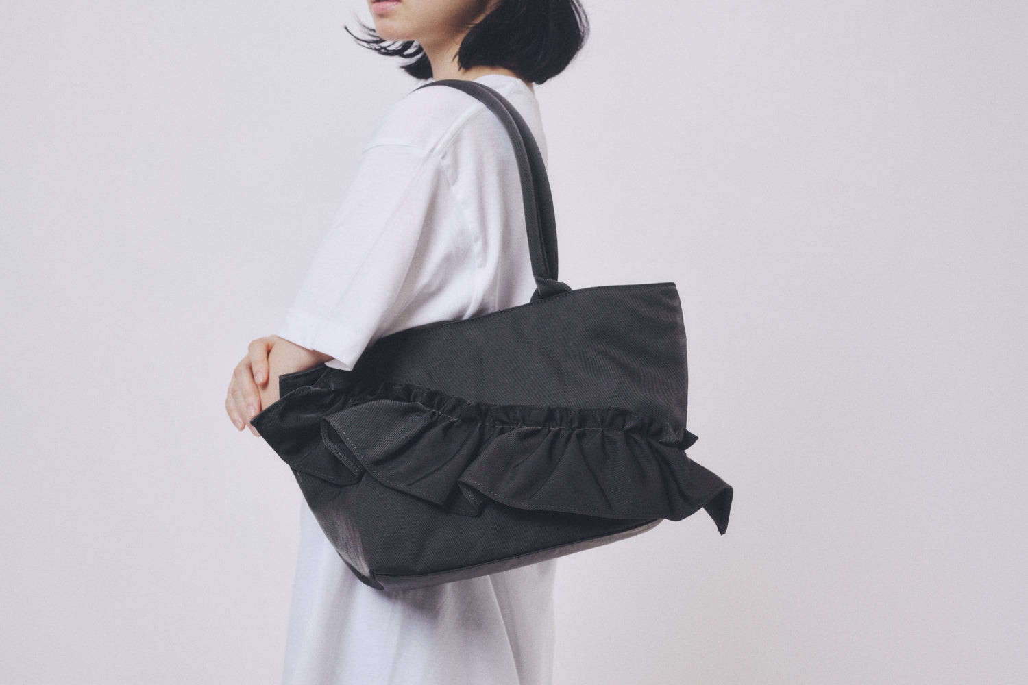RE:SOPHIE Vintage Nylon Frill Tote (S) -vintage nylon-【26B-6】