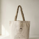 Gathered Handle Canvas Tote – NOT LOST DOG–【26B-1】
