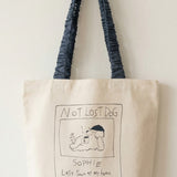 Gathered Handle Canvas Tote – NOT LOST DOG–【26B-1】