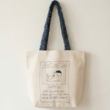Gathered Handle Canvas Tote – NOT LOST DOG–【26B-1】