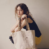 Gathered Handle Canvas Tote – NOT LOST DOG–【26B-1】