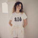 Flower Vase Graphic Tee -6.2oz premium cotton-【25T-4】