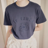 Dog Print Graphic Tee -6.2oz premium cotton【25T-5】