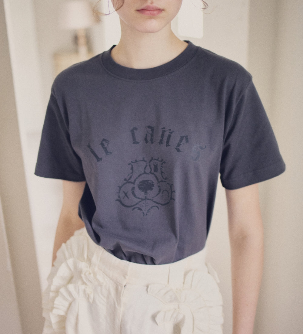 Dog Print Graphic Tee -6.2oz premium cotton【25T-5】