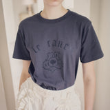 Dog Print Graphic Tee -6.2oz premium cotton【25T-5】