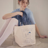 Gathered Handle Canvas Tote – NOT LOST DOG–【26B-1】
