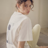 Flower Photo Back Print Tee -6.2oz premium cotton-【25T-3】