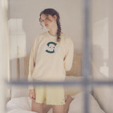 RE:SOPHIE Garment Dyed 6.4 oz Lightweight Crewneck Sweatshirt【26sw-4】IVORY / FOREST※袖レース無し