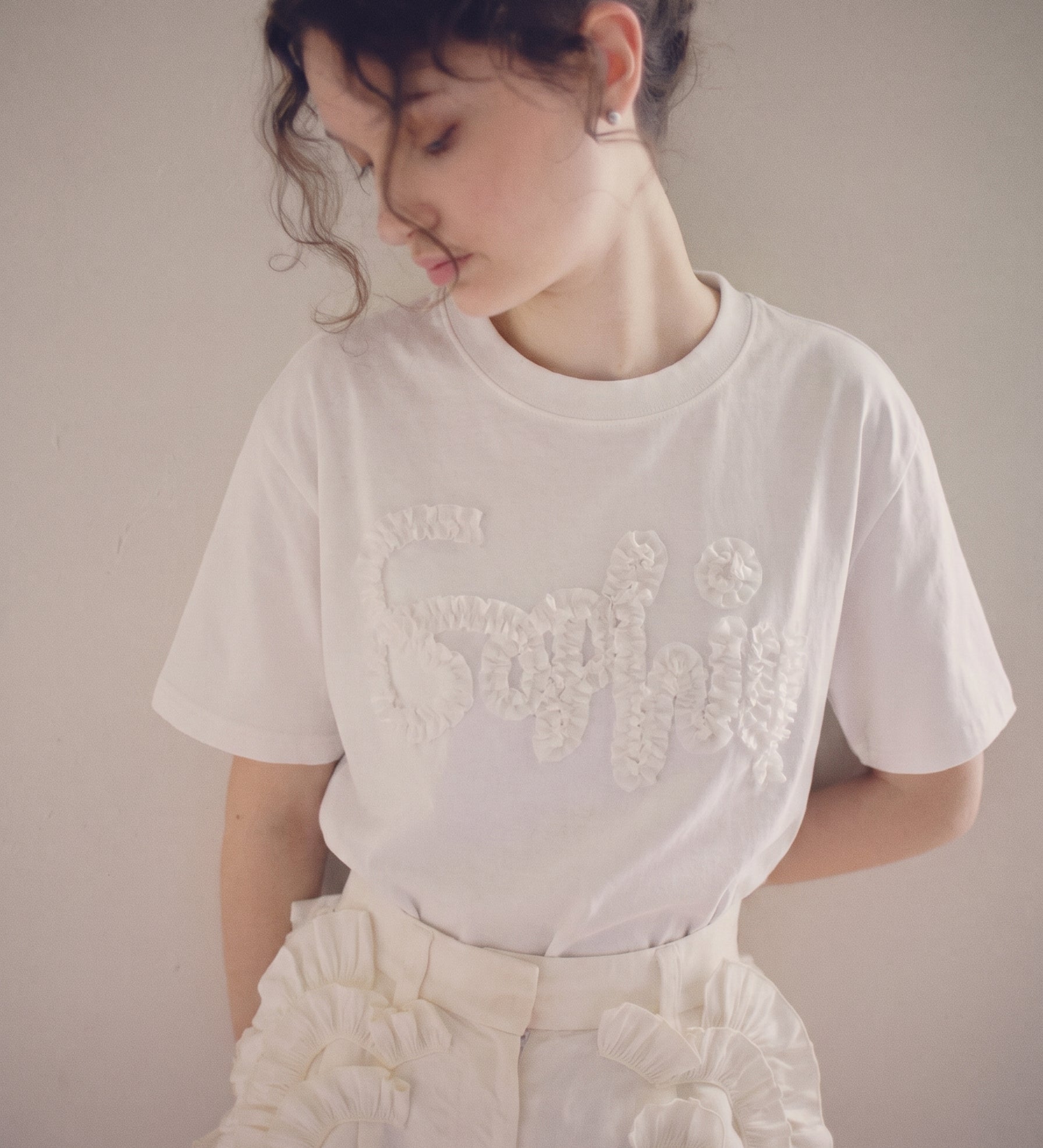 RE:SOPHIE Frill Logo Tee -organic cotton-【26T-3】